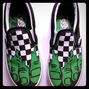 Marvel Hulk Vans Slides Youth Kids Toddler Size 12